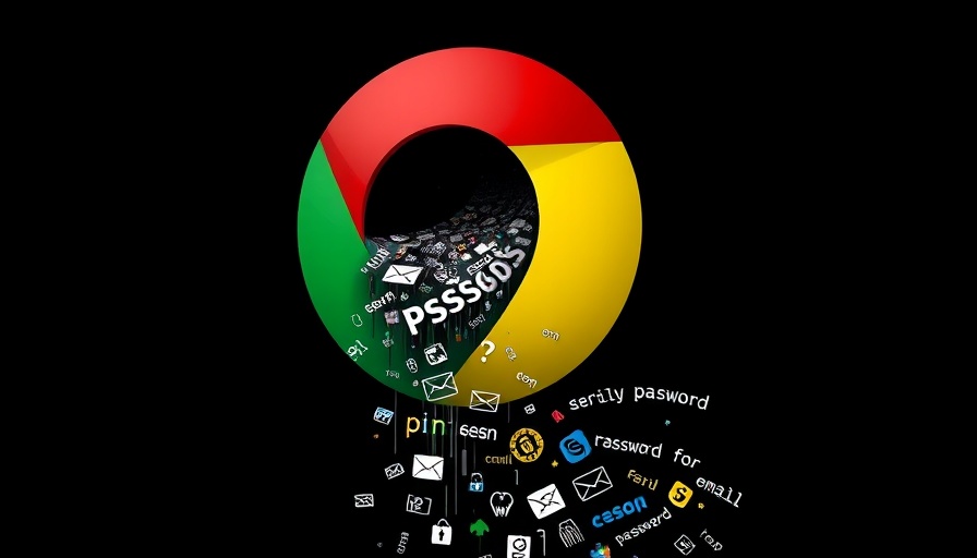 Dramatic illustration of Chrome logo with data leakage icons.