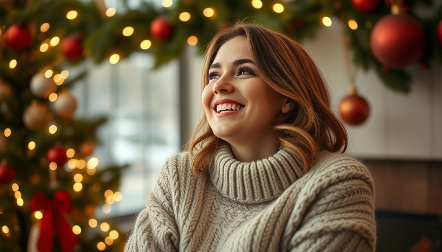 Create your own holiday: Woman enjoying festive winter ambiance.
