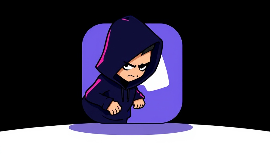 Cartoon hooded figure sneaking from Discord icon, symbolizing hijacking.