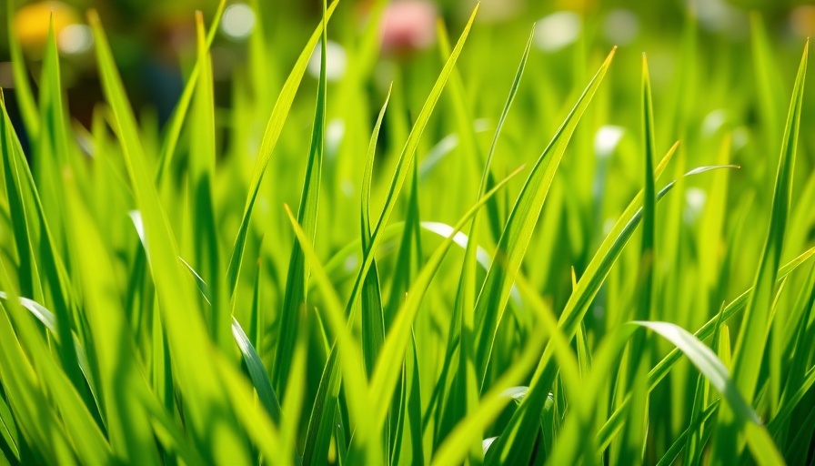 Lush green grass close-up, perfect for lawn care business name inspiration.