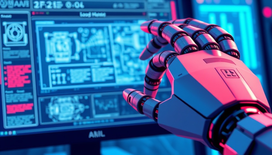 Robotic hand and blueprint on computer screen, digital AI theme, Echo Chamber Jailbreak LLMs