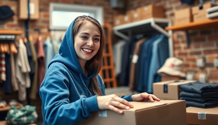 Smiling woman packing boxes in a small business environment, showcasing benefits of CRM systems for small businesses.