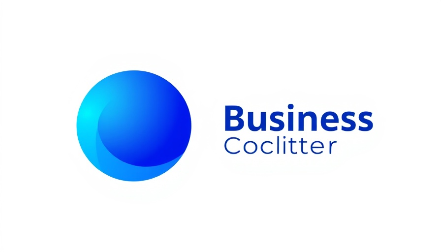 Blue gradient logo with business text, showcasing design branding.