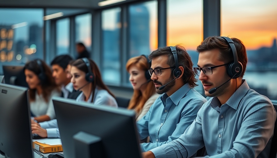 Customer service outsourcing companies, diverse call center team working.