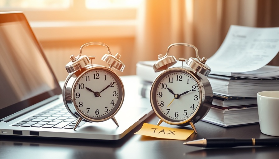 Urgent reminder for IRS deadlines for truckers featuring tax note on clock