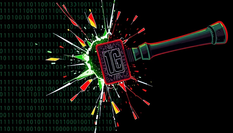 GPUHammer AI security vulnerability concept with digital hammer.