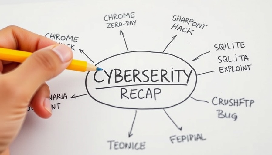 Cybersecurity recap diagram featuring SharePoint Zero-Day Exploits.