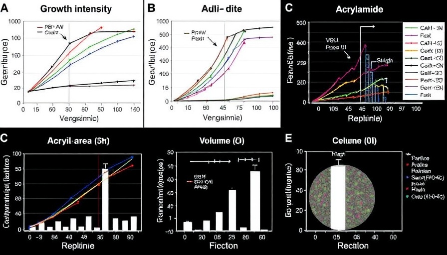 Graphs showing effects of acrylamide on cellular health.