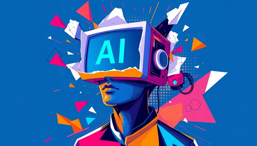 Stylized depiction of AI in business with abstract design.