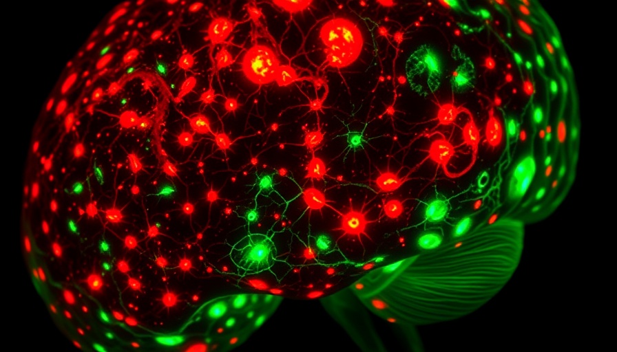 Microscopic images of brain tissue with nanoparticles highlighting Alzheimer's study.