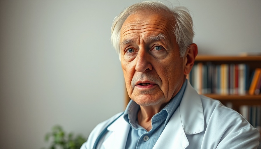 Elderly doctor discussing longevity in an indoor setting.