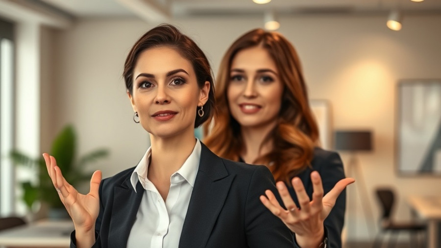Professional woman discussing longevity in office setting.