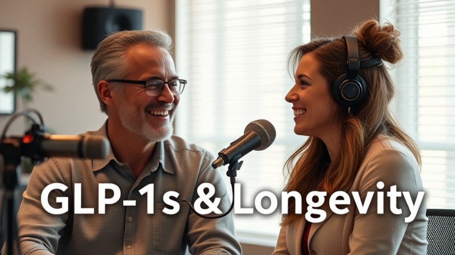 GLP-1 Agonists Longevity podcast discussion with smiling hosts.