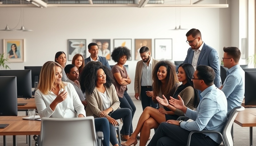 Office team discusses strategies using the best marketing tools for SMBs.