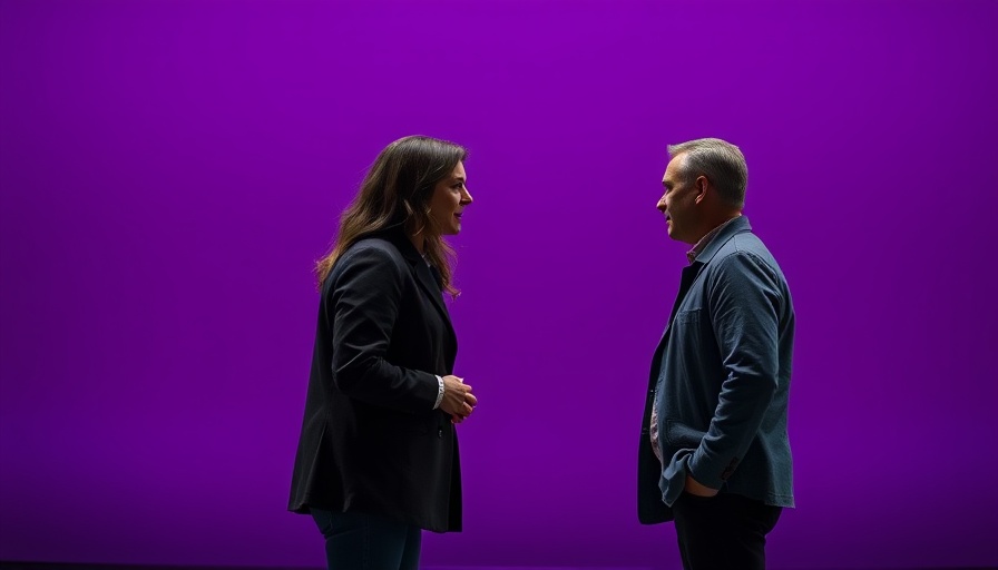 Two individuals discussing AI-generated code in software development on stage.