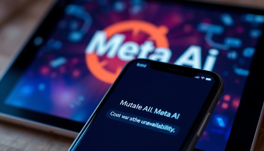 Meta AI logo displayed on phone and tablet screens.