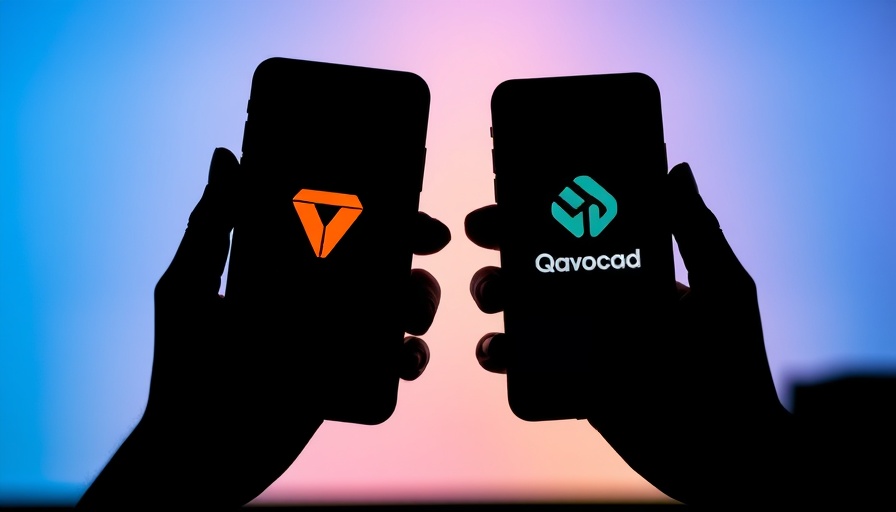 Contrasting smartphone screens with brand logos for digital marketing strategy