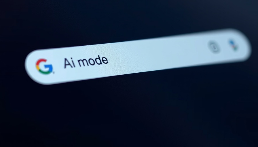 AI Mode in Google Search interface close-up with input bar.