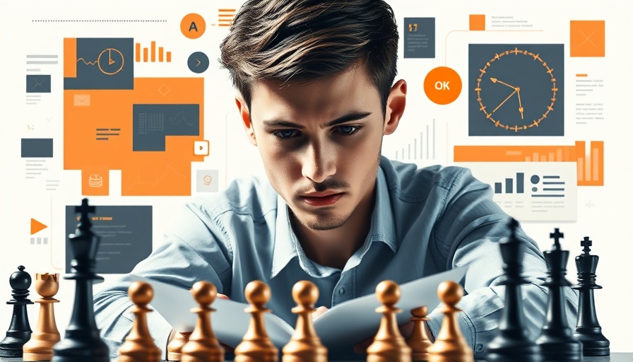 Young strategist analyzing notes for startup content strategy.