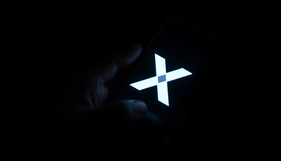 Glowing 'X' logo on smartphone, hand holds it, dark background. ID Verification for Payments on Social Media