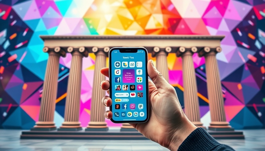 Creative illustration of content pillars for social media with smartphone.