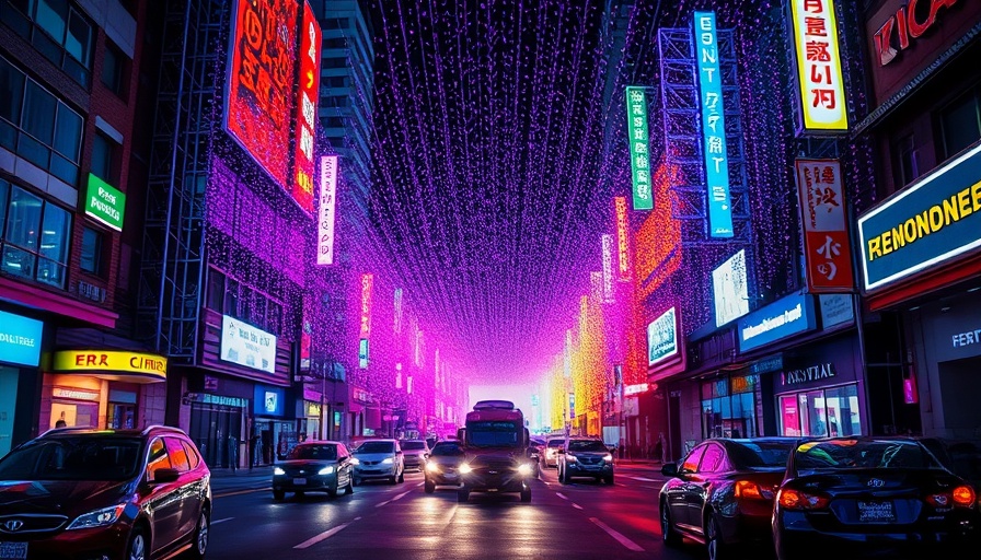 Lidar point cloud of city street scene, showcasing technology visualization.