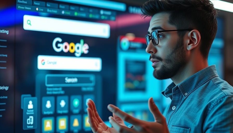 Tech expert discussing AI and Local SEO tips in modern interface.