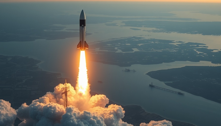 Rocket launching into sky over landscape, representing best marketing tools for SMBs.