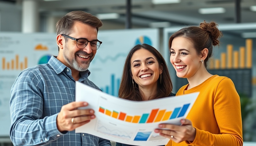 Local search ranking factors chart with smiling professionals.