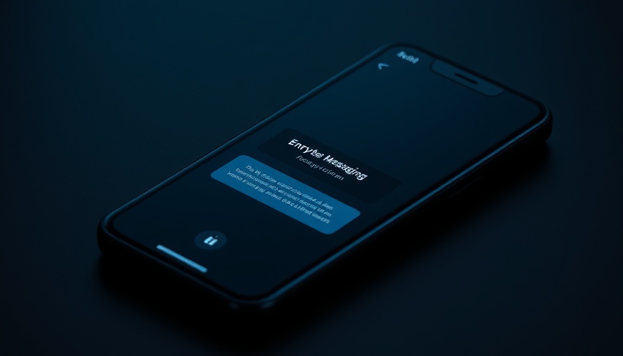 Screen showcasing encrypted messaging app with a focus on secure communication and encryption.