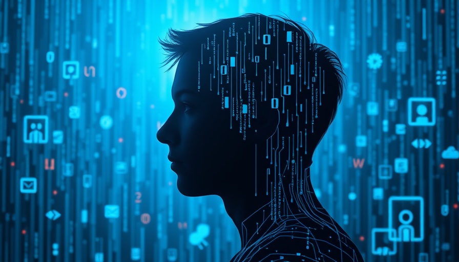 Futuristic binary silhouette of human head representing Windsurf Anthropic AI access.