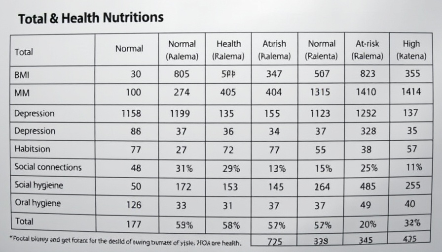 Table of oral frailty and nutritional status variables with statistics.