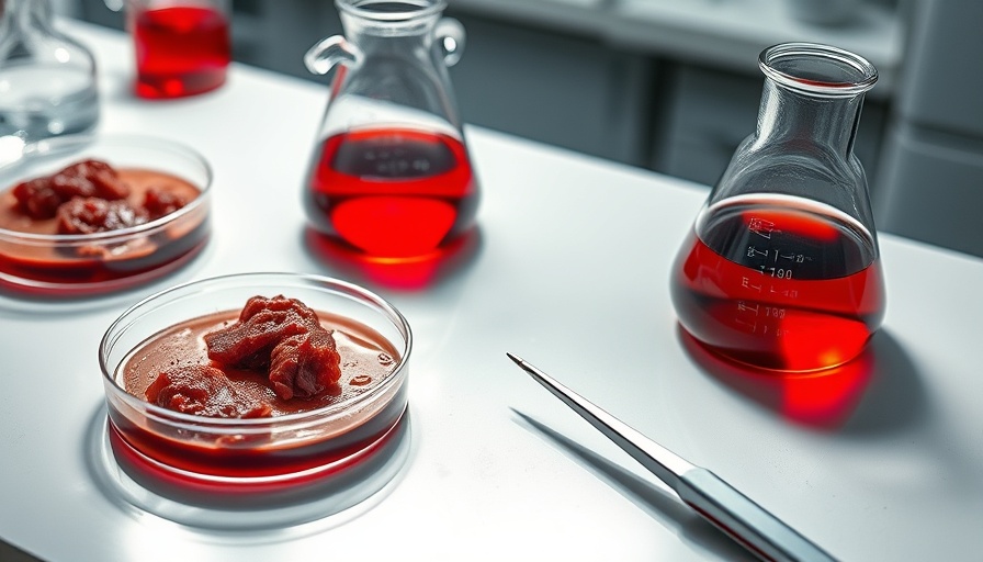 Chemical safety in cultivated meat lab setup with petri dishes and tools.
