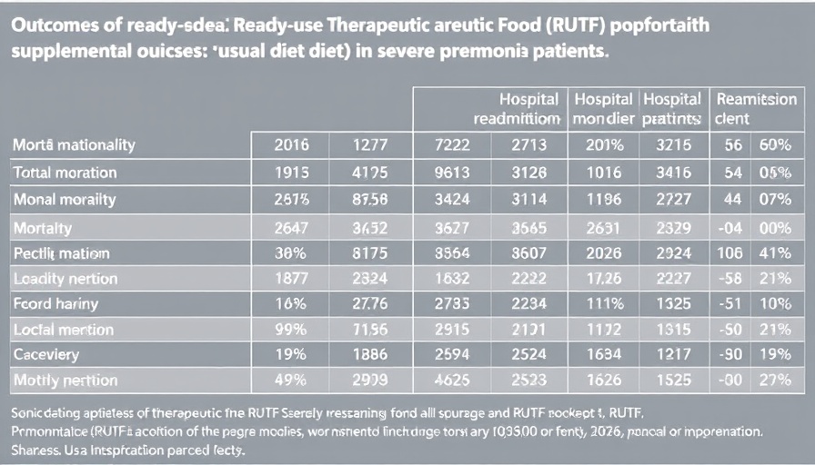 Statistical comparison of RUTF supplementation and usual diet in severe pneumonia.