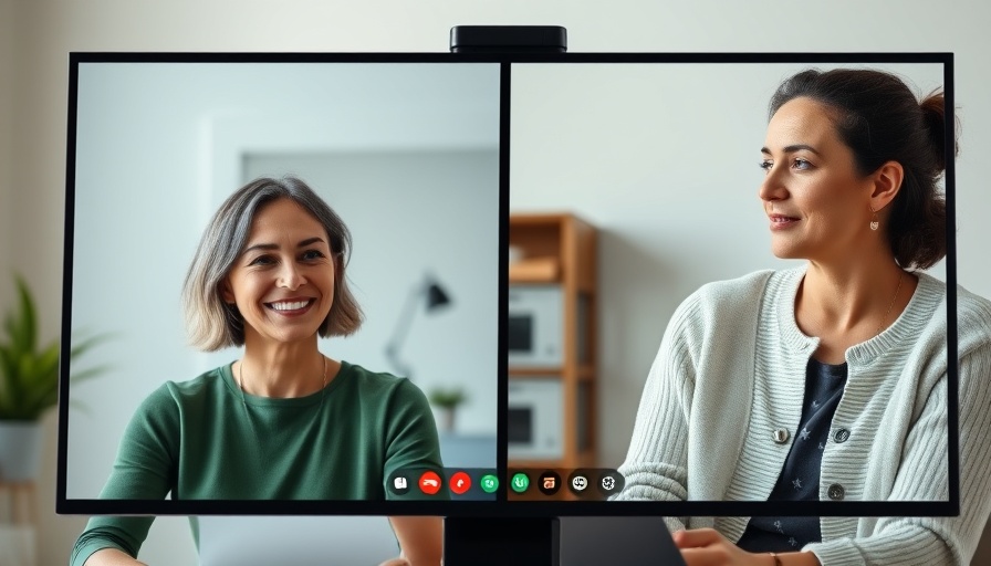 Split-screen video chat discussing EEG technology for enhancing wellness.