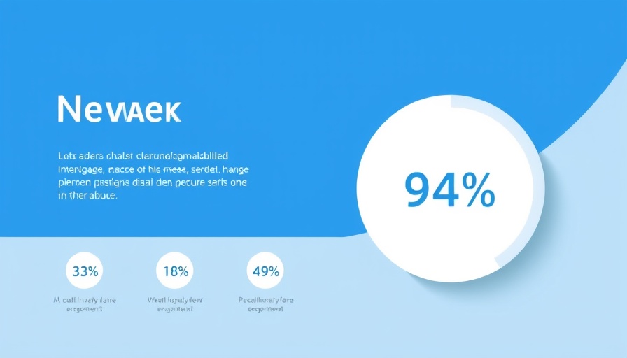 Modern infographic showing 94% with blue and white design.