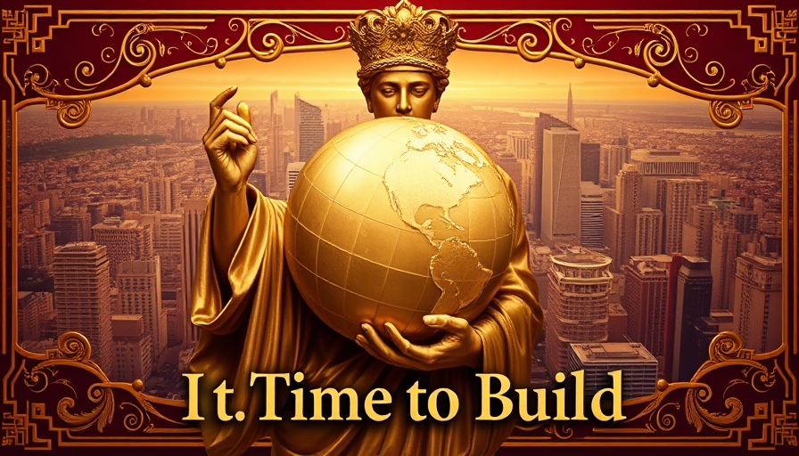 Maroon and gold statue with motivational text for SMBs.