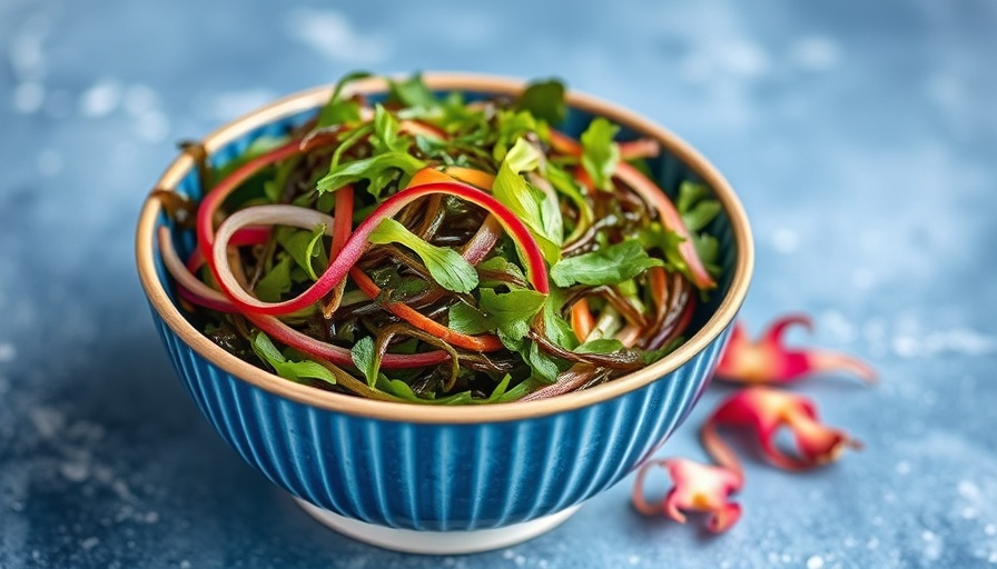 Healthy seaweed salad, a natural source of iodine.
