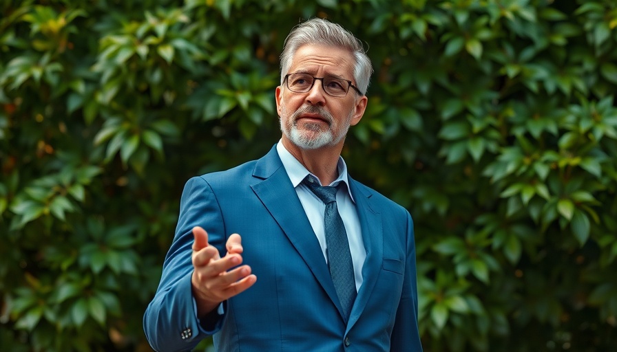 Contemplative mature man in blue suit outdoors, Digital Services Tax Impact on SMBs