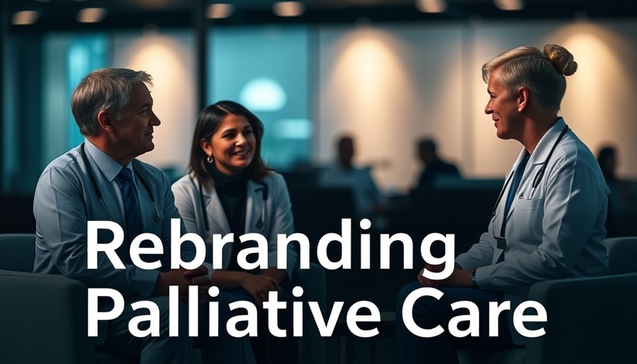 Palliative care rebrand panel discussion poster with speakers.