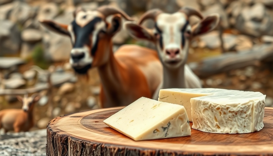 Goat cheese on board with curious goat; Cheeses That Help You Lose Weight