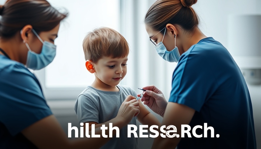 Healthcare worker administering vaccine to child with family support.