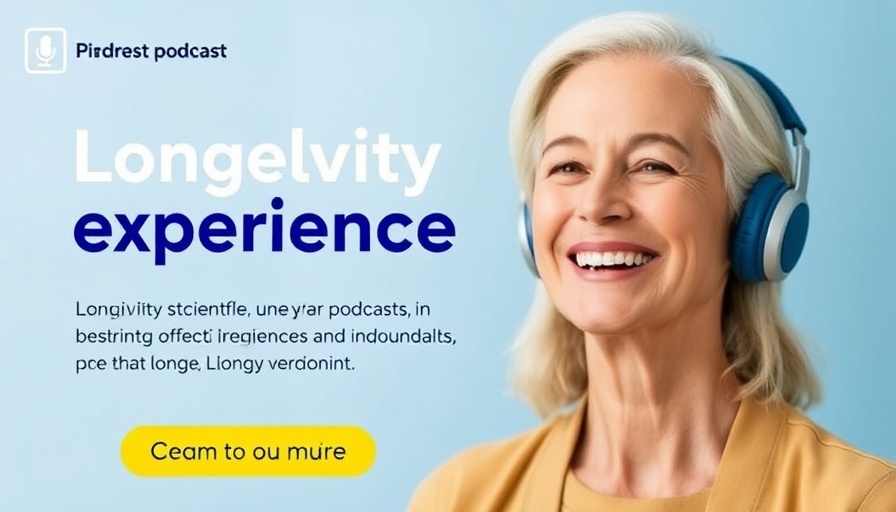 Podcast banner featuring smiling woman promoting Optimize Longevity.