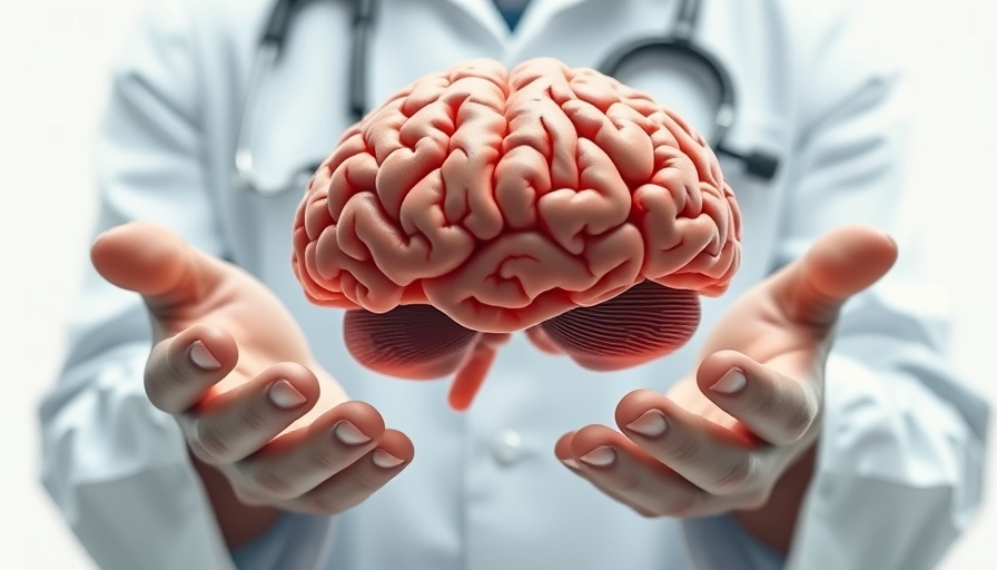 Doctor holding floating human brain, symbolizing sugar metabolism and dementia prevention.