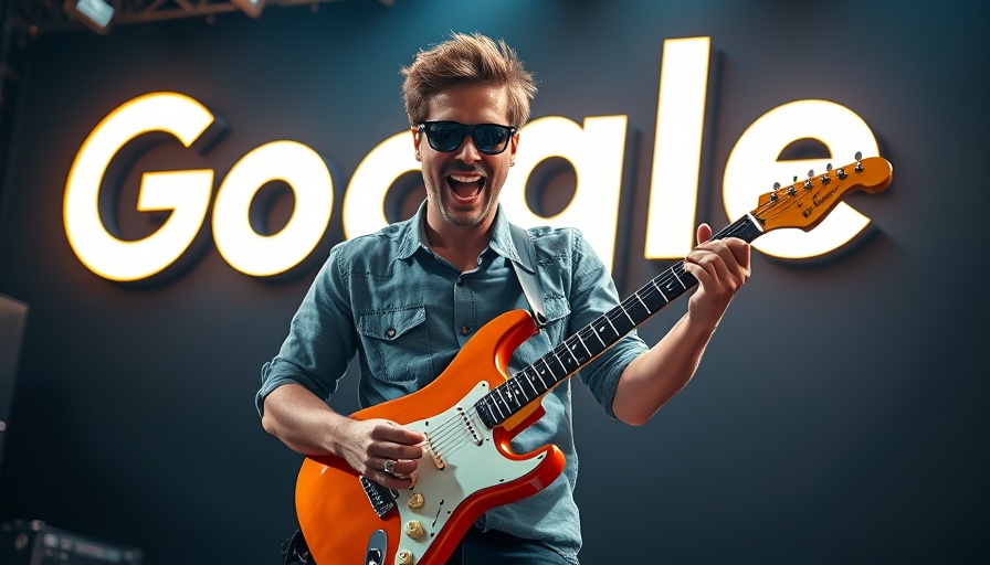 Dynamic young musician and Google logo, local SEO strategies.