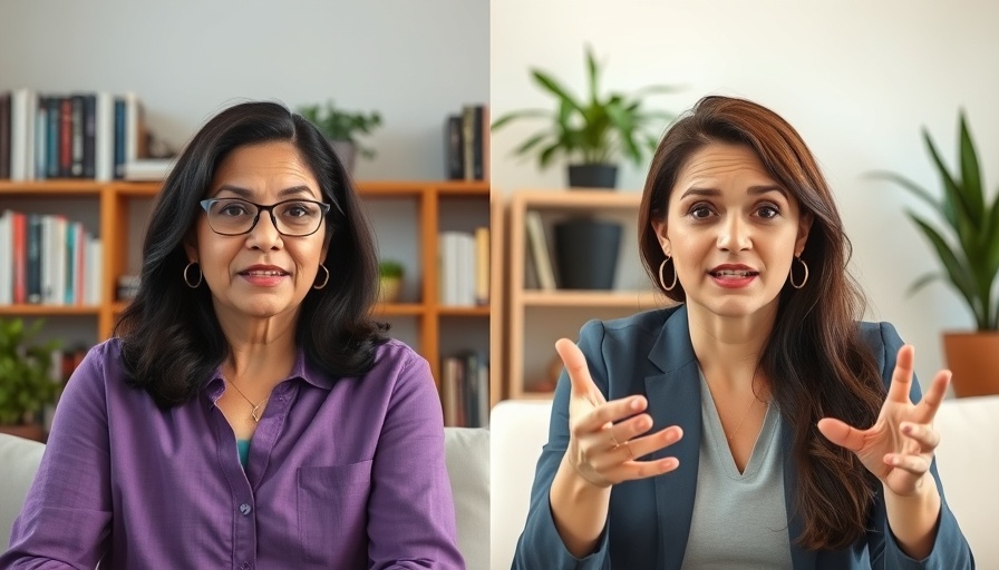 Engaging virtual chat between two women discussing longevity mindset shift.