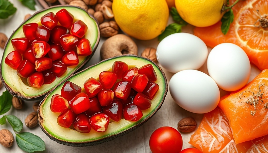 Assortment of healthful foods for optimal complementary feeding practices.