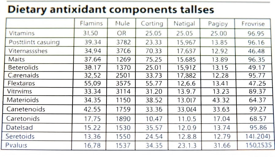 Composite Dietary Antioxidant Index and Longevity statistical table with data.