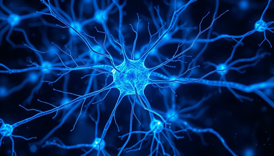 Glowing blue neural network symbolizing senolytics and inflammation-related cognitive decline.