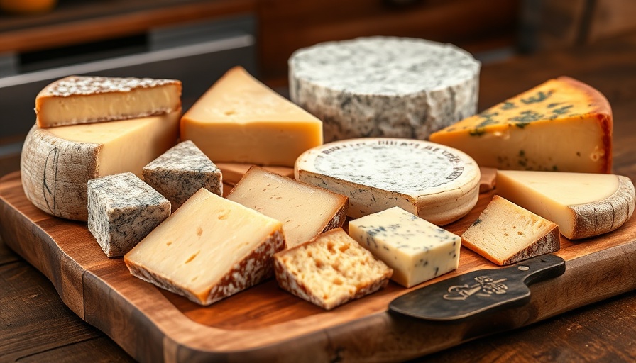 Variety of aged cheeses highlighting health benefits.